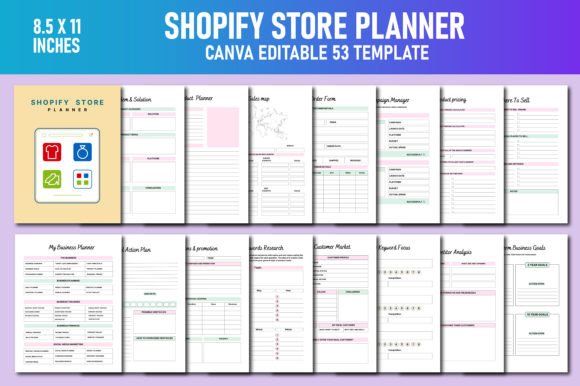 Download Shopify Store Planner Canva KDP - Shopify store planner Collection