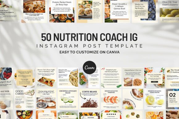 Download Nutrition Coach IG Canva Post Templates - Template Collection