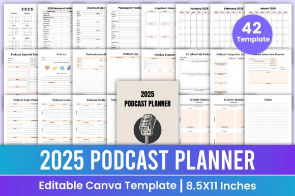 Download 2025 Podcast Planner Canva Template - Template Collection