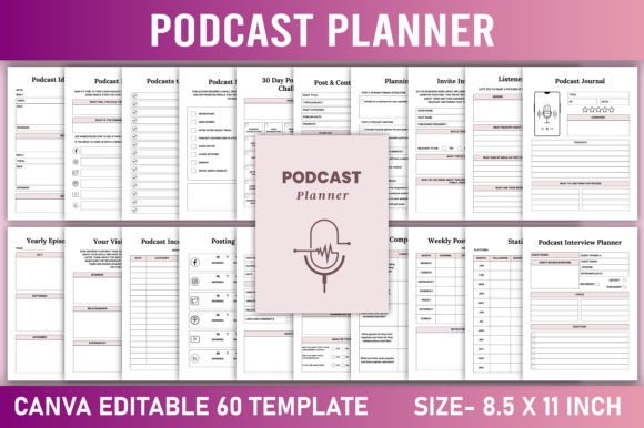 Download Editable Podcast Planner Canva Template - Template Collection