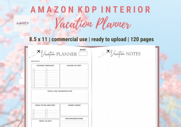 Download Vacation Planner KDP Template Interior - Template Collection
