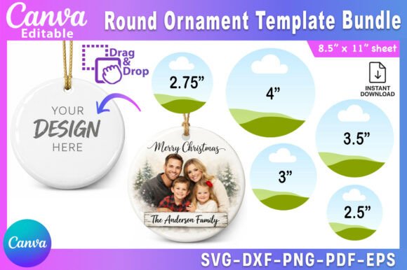 Download Round Ornament Canva Template Bundle - Template Collection
