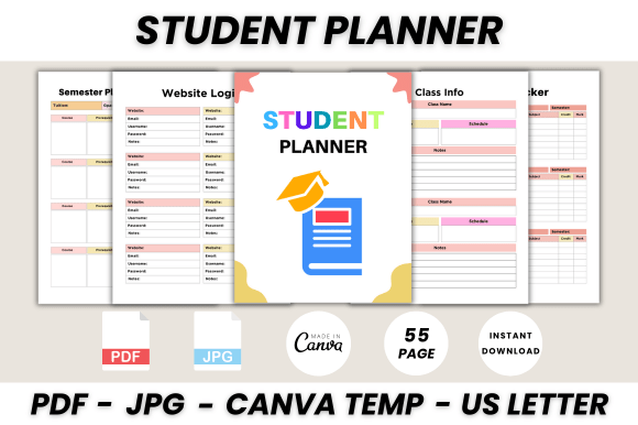 Download Student Planner Canva Template - Template Collection