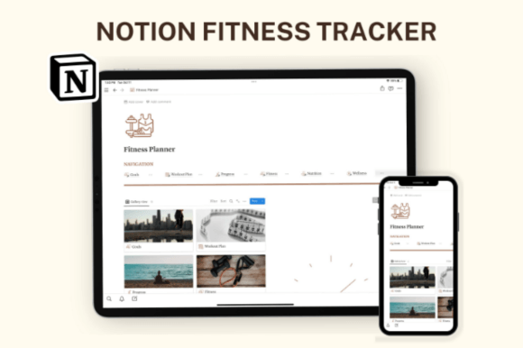 Download Notion Template, Notion Fitness Planner - Fitness Collection