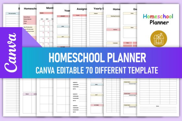 Download Homeschool Planner Bundle Canva Template - Template Collection
