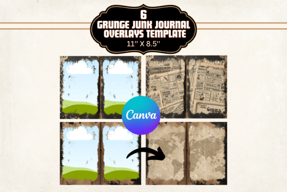Download Grunge Junk Journal Canva Templates - Template Collection
