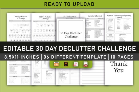 Download Editable 30 Day Declutter Challenge KDP - Declutter Collection