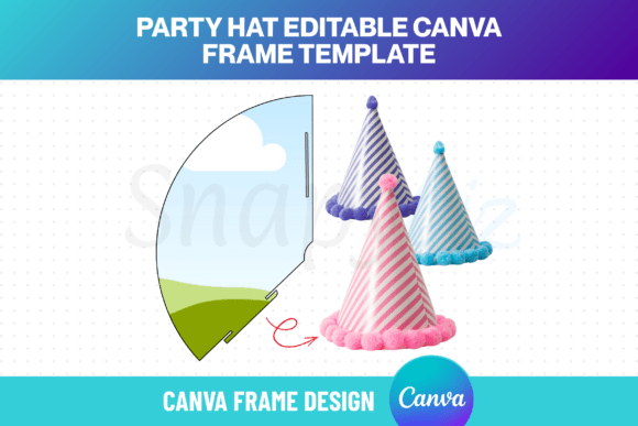Download Party Cone Hat Canva Frame Template PDF - Template Collection