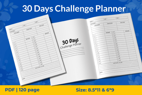 Download 30 Days Challenge Planner KDP Interiors - Kdp interiors Collection