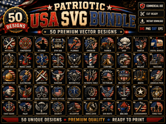 Download Patriotic USA SVG Premium Bundle Pack - Premium Collection