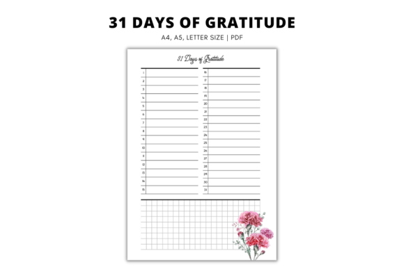Download 31 Days of Gratitude Planner Template - Template Collection