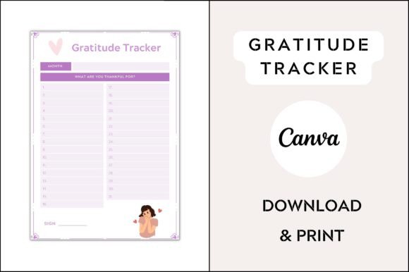 Download Gratitude Tracker - Printable Template - Template Collection