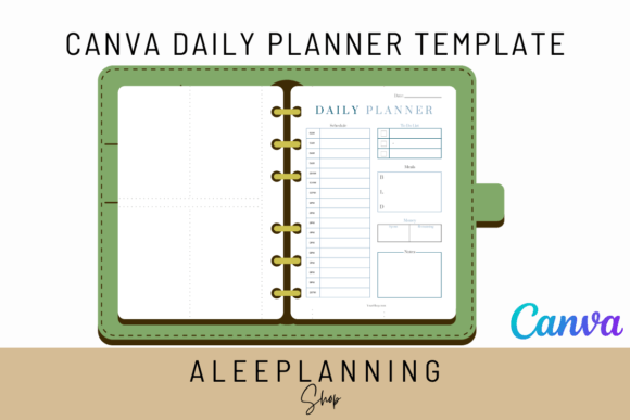Download Canva Daily Planner Page Template Blue - Template Collection