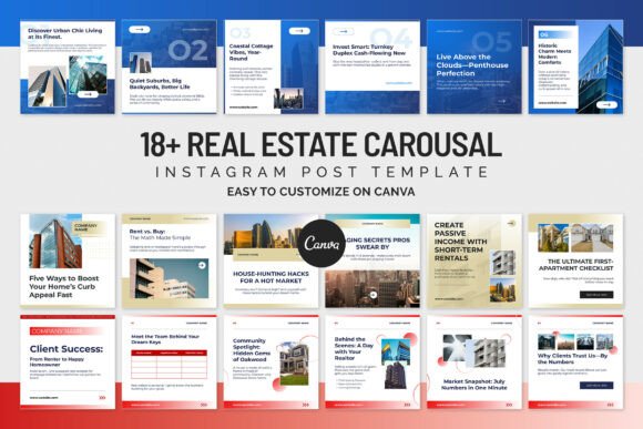 Download Real Estate IG Canva Carousel Templates - Template Collection