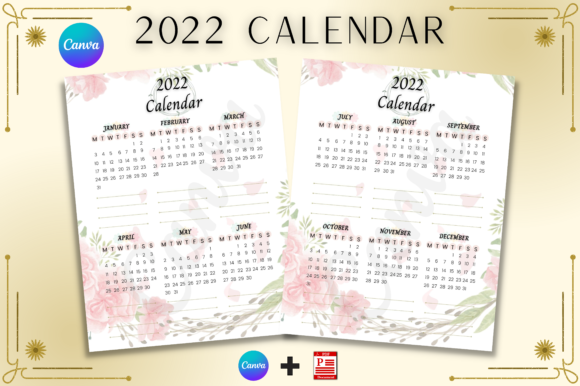 Download 2022 Calendar Printable, Canva Templates - Template Collection