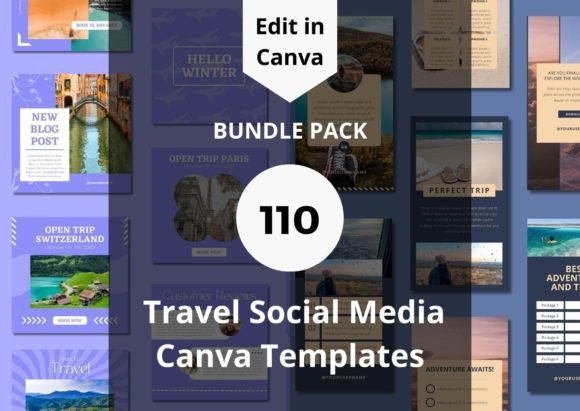 Download 110 Travel Social Media Canva Templates - Template Collection