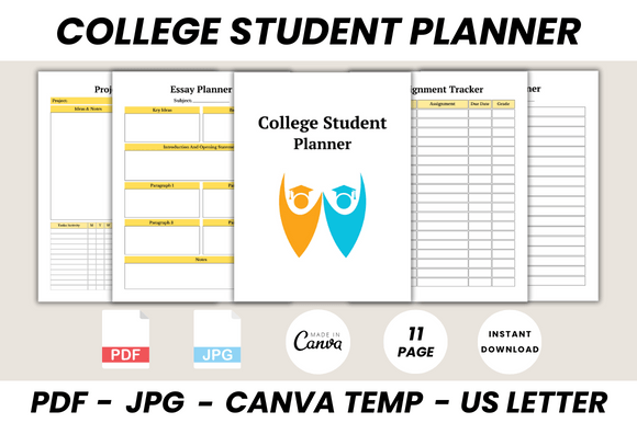 Download College Student Planner Canva Template - Template Collection