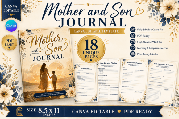 Download Mother and Son Journal | Canva Template - Template Collection