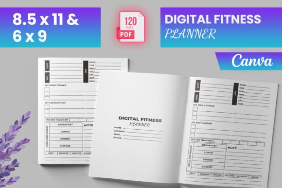 Download Digital Fitness Planner Canva (KDP) - Fitness Collection