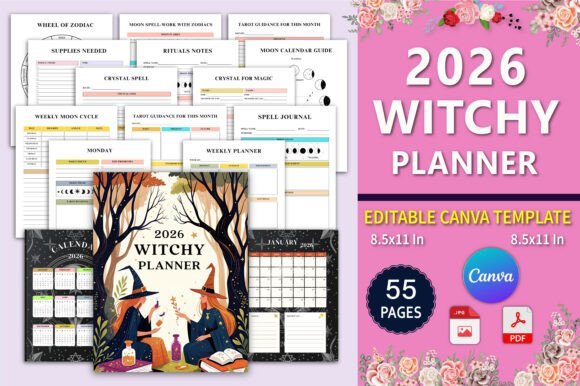 Download 🧙‍♀️ 2026 Witchy Planner Canva Template - Template Collection