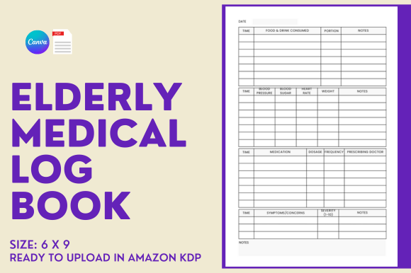 Download Elderly Medical Log Book - KDP Template - Template Collection