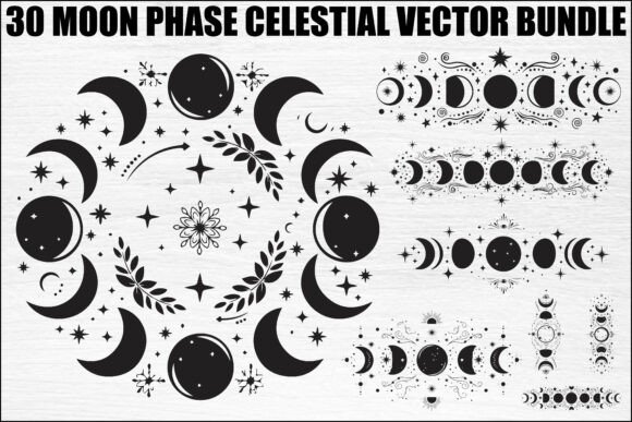 Download Moon Phase Celestial Vector Bundle - Premium Resources