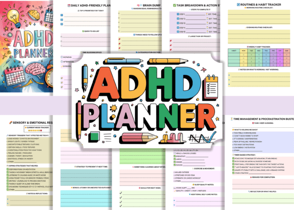 Download ADHD Planner - KDP Canva Template - Template Collection