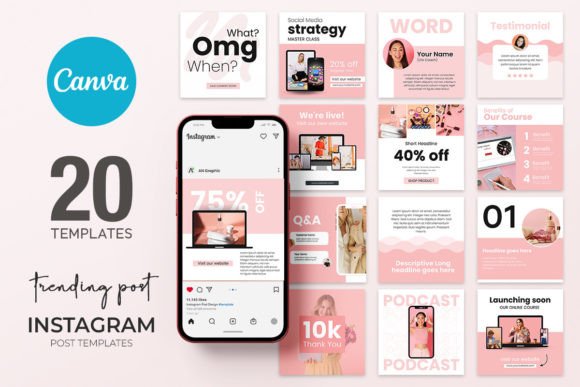 Download 20 Trending Instagram Templates CANVA - Template Collection