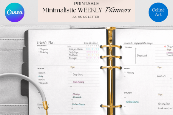 Download Editable Canva Weekly Planner Templates - Template Collection