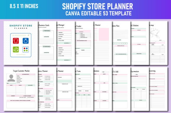 Download Shopify Store Planner Canva KDP - Shopify store planner Collection