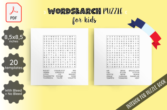Download 20 WordSearch Puzzle KDP Template French - Template Collection