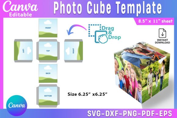 Download Photo Cube Canva Template Photo Cube Box - Template Collection