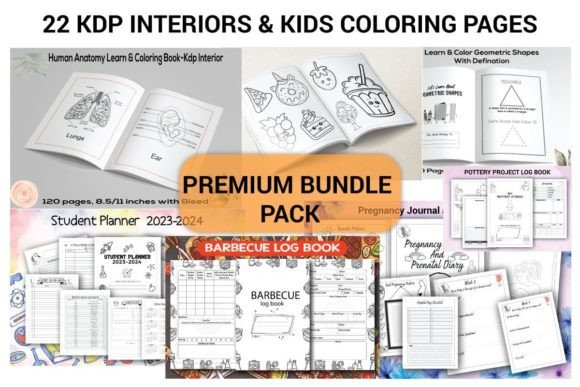 Download 22 KDP Interiors &amp; Kids Coloring Bundle - Kdp interiors Collection