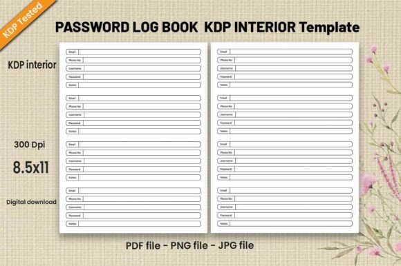 Download Password Log Book-KDP Interiors Template - Kdp interiors Collection
