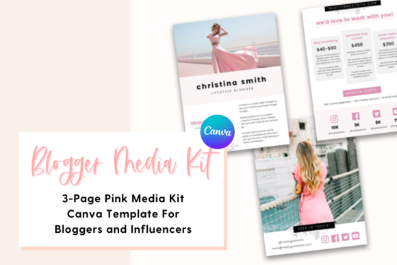Download 3-Page Pink Media Kit Canva Template - Template Collection