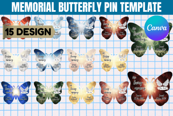 Download Memorial Butterfly Pin Canva Template - Template Collection