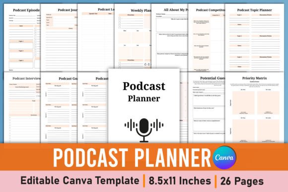Download Editable Podcast Planner Canva Template - Template Collection
