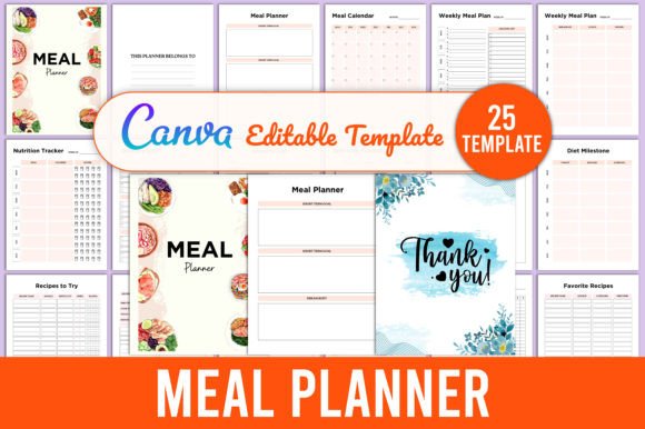Download Editable Meal Planner Canva Template - Template Collection