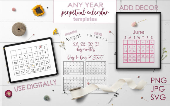 Download Perpetual Calendar Templates - ANY YEAR - Template Collection