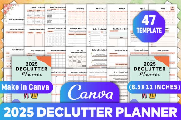 Download 2025 Declutter Planner Canva Kdp - Declutter Collection