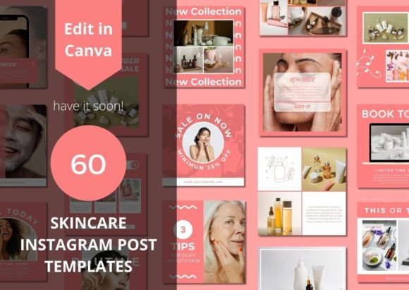 Download 60 Skincare Social Media Canva Templates - Template Collection