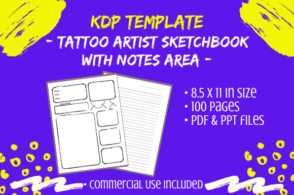 Download KDP Template - Tattoo Artist Sketch Book - Template Collection