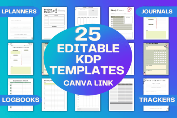 Download 25 Editable KDP Templates Canva Link - Template Collection